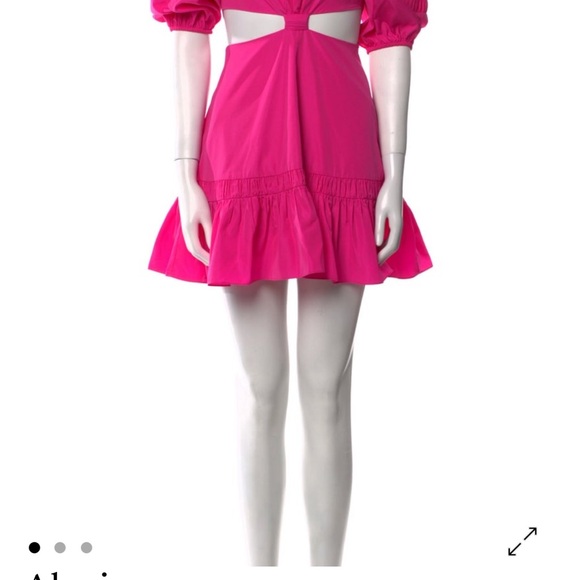 Alexis Bertana Mini Dress Magenta Cutout Puff Sleeve Small Perfect Condition - Picture 8 of 9